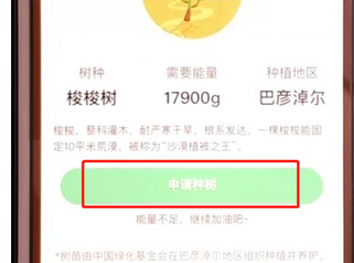 支付宝APP蚂蚁森林申请种树的详细操作步骤