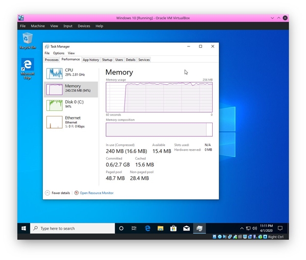 192MB内存运行win10 系统启动大约3分钟响应非常慢