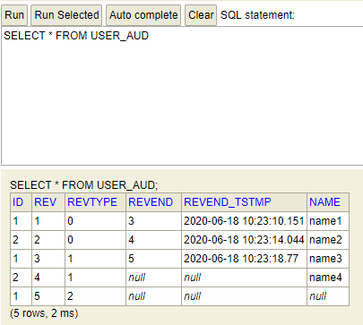 Springboot hibernate envers使用过程详解