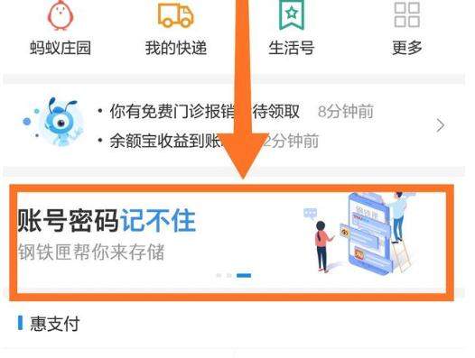 支付宝钢铁匣在哪？密码账号保存方法介绍