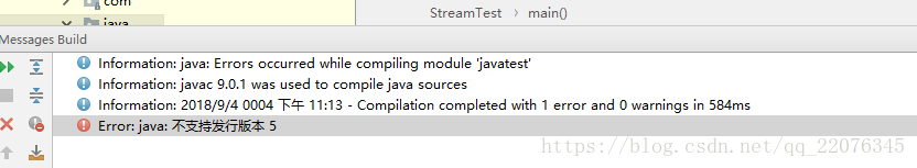 关于Intellij idea 报错：Error : java 不支持发行版本5的问题