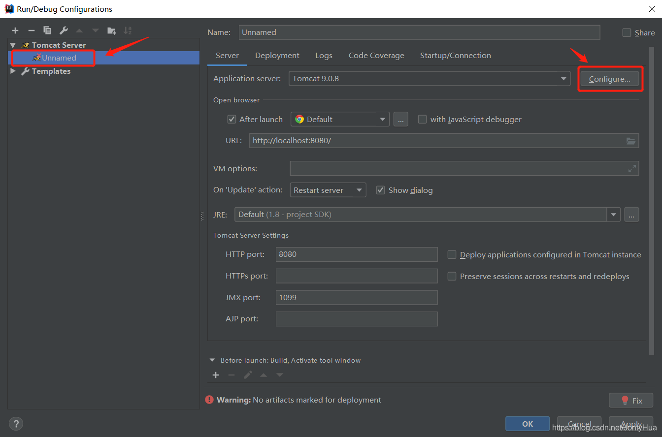 如何在IntelliJ IDEA 2018上配置Tomcat并运行第一个JavaWeb项目