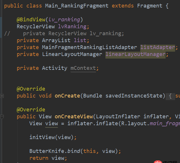 java - 在Fragment中使用使用ButterKnife.bind(this, view);还是找不到控件