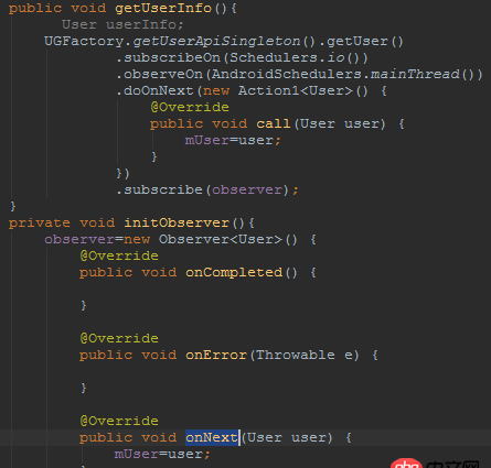 android - RxJava 在onNext(User user) 可以把user赋值给外部成员变量mUser吗？