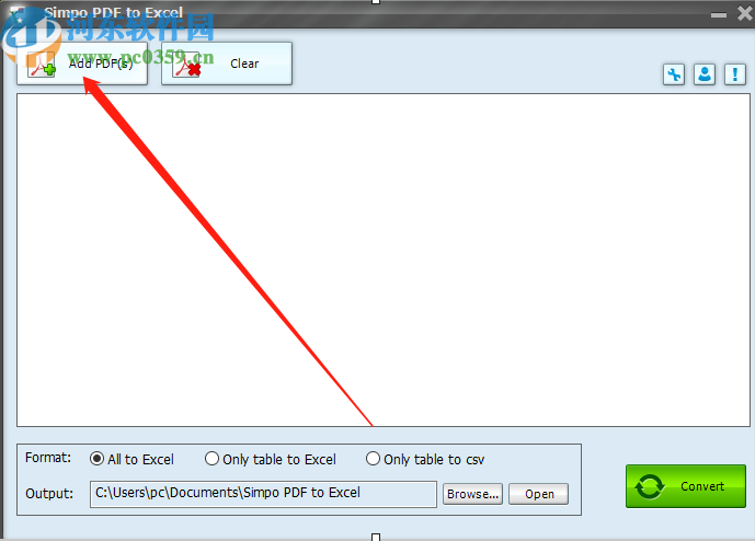 Simpo PDF to Excel将PDF转换成Excel的方法