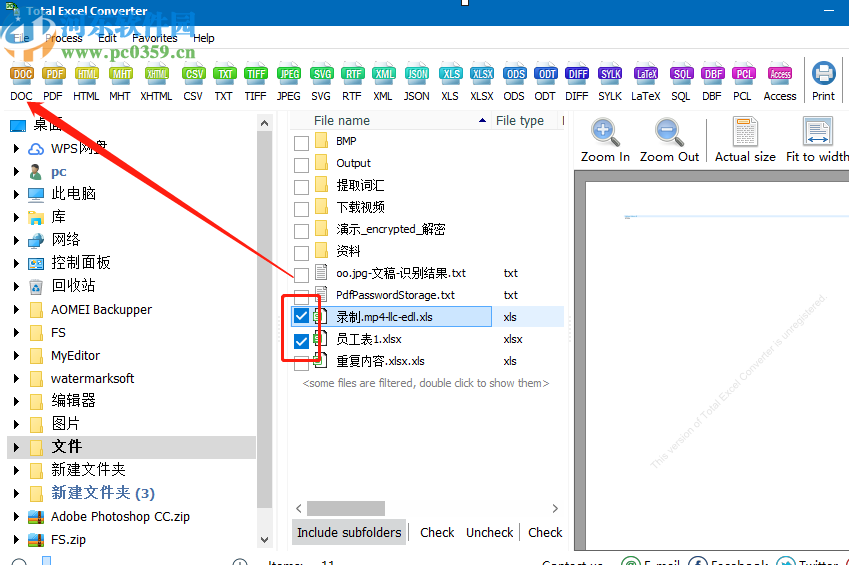 Total Excel Converter将Excel转换成Word文件的方法