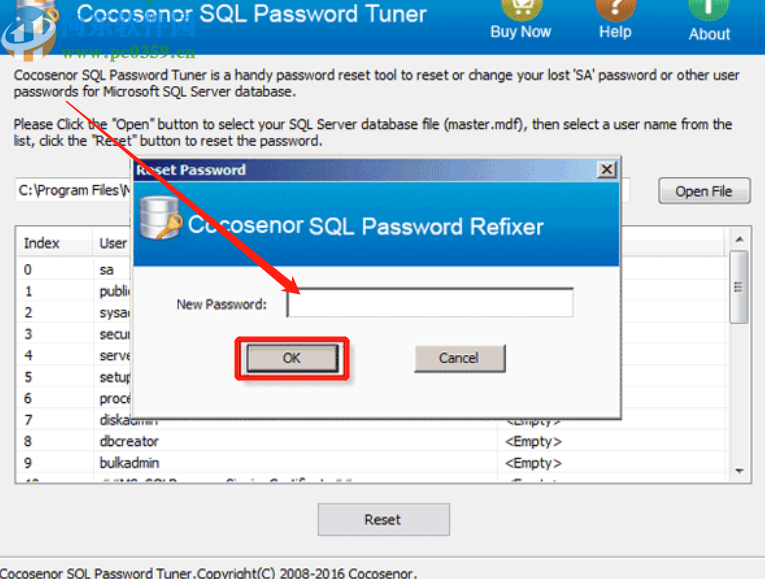 Cocosenor SQL Password Tuner重置SQL密码的方法