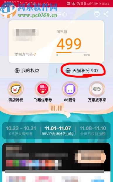 手机淘宝查看天猫积分的方法