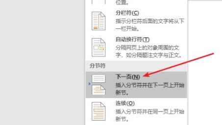 word插入分节符方法