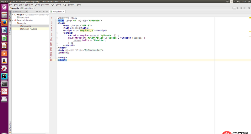 angular.js - How to use WebStorm External Libraries in HTML file?