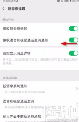 微信APP关闭接收语音和视频通话邀请通知的方法