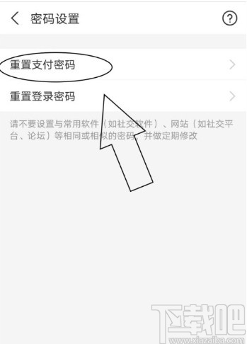 支付宝APP重置支付密码的方法