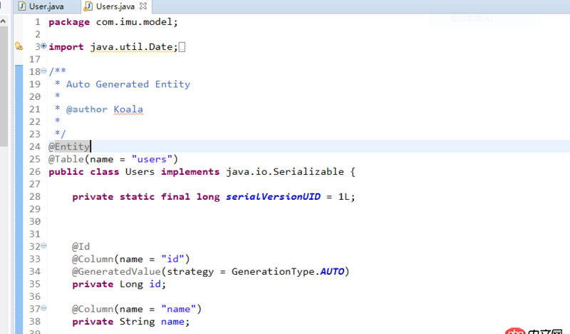 java-ee - 请问这个model类是自动生成的，还是手写的？