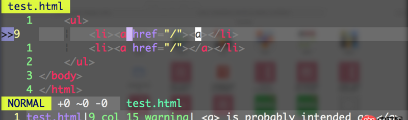 css - 如何使用vim快速检出html的错误