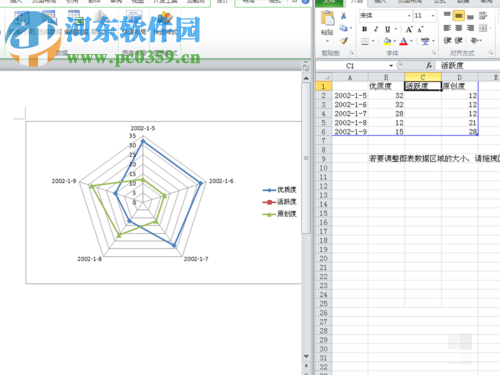 word制作雷达图的方法