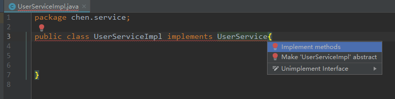 idea实现类快捷生成接口方法示例