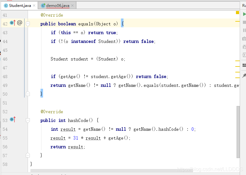 如何在IDEA中对 hashCode()和 equals() 利用快捷键快速进行方法重写