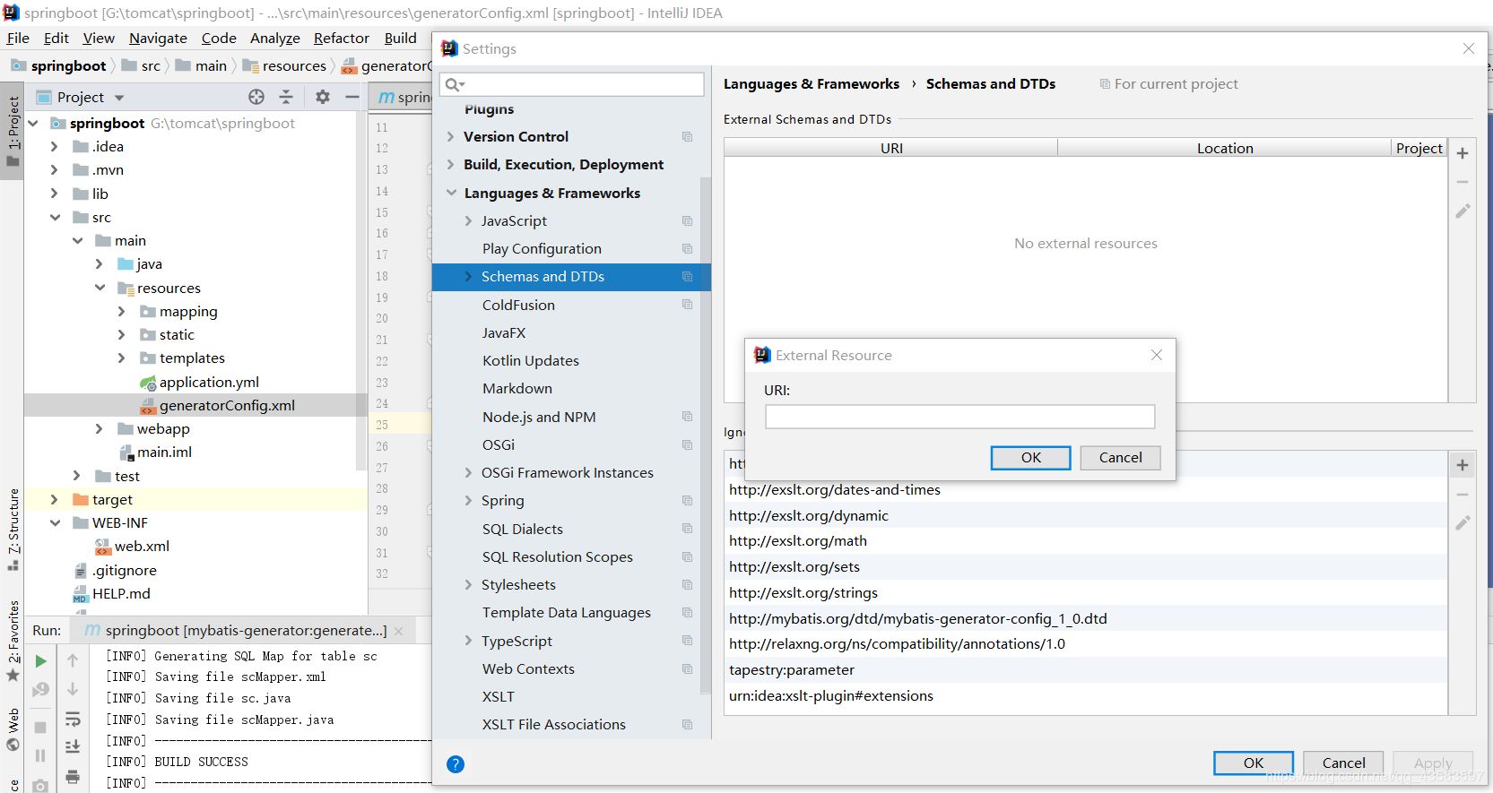 IDEA MyBatis Plugins自动生成实体类和mapper.xml