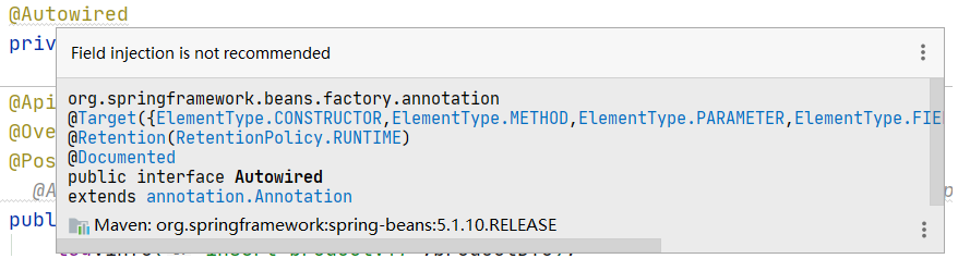 Intellij IDEA如何去掉@Autowired 注入警告的方法