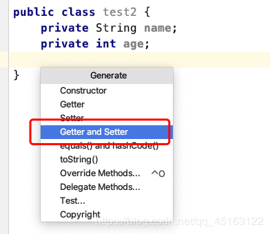 IntelliJ IDEA快速创建getter和setter方法
