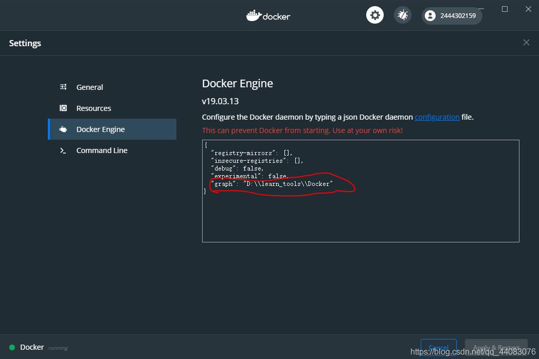 docker 设置windows存储路径的操作