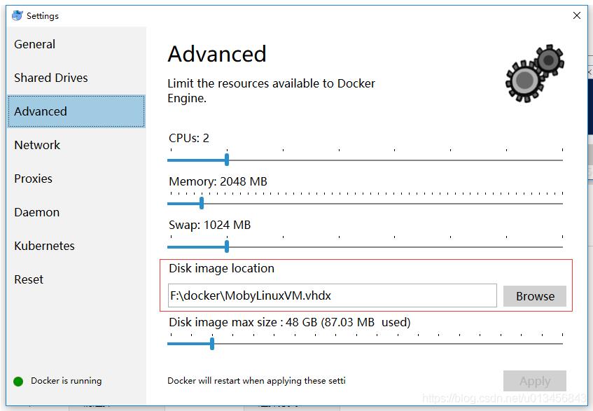 docker 设置windows存储路径的操作