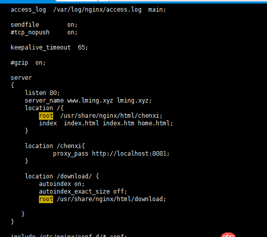 nginx 配置文件目录浏览下载功能