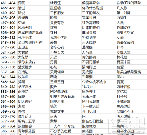 微信猜歌达人400-1000关答案是什么