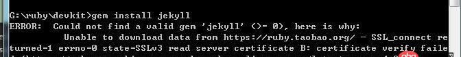 ruby - w7底下安装jeklly出错