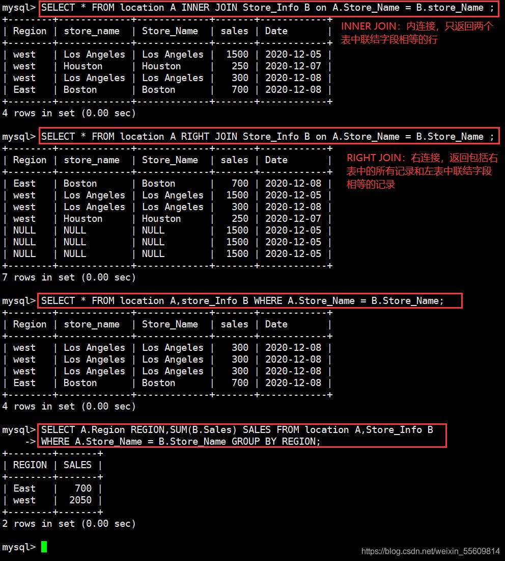 MySQL一些常用高级SQL语句