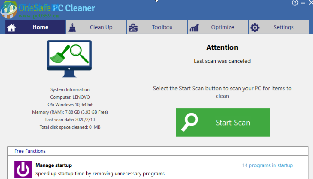 OneSafe PC Cleaner清理系统垃圾的方法