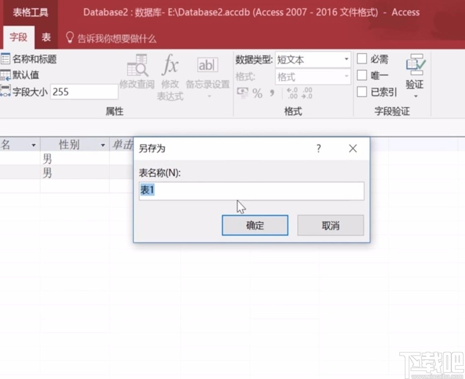 Microsoft Office Access设置索引的方法