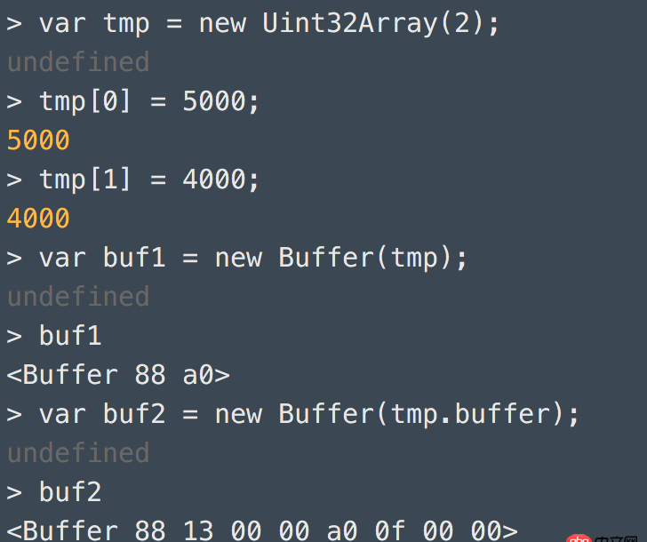 Node.js中由TypeArray初始化Buffer时候的疑问