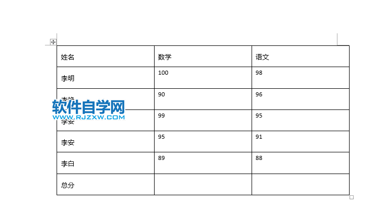 word2019表格怎么自动求和