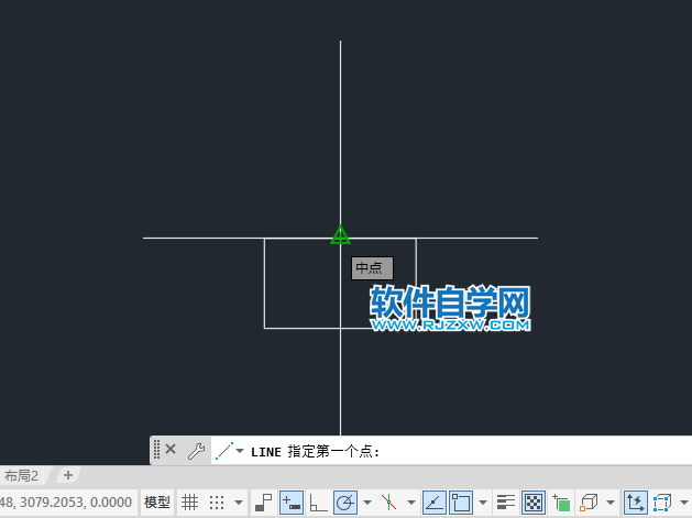 cad2022怎么找中点