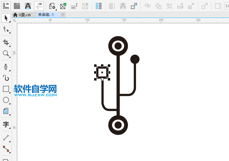 CorelDRAWX8怎么画USB使用图标