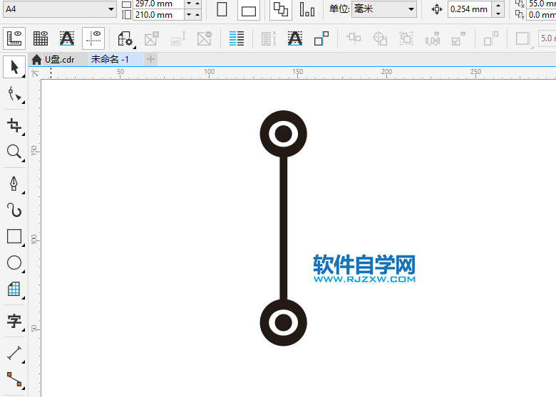 CorelDRAWX8怎么画USB使用图标