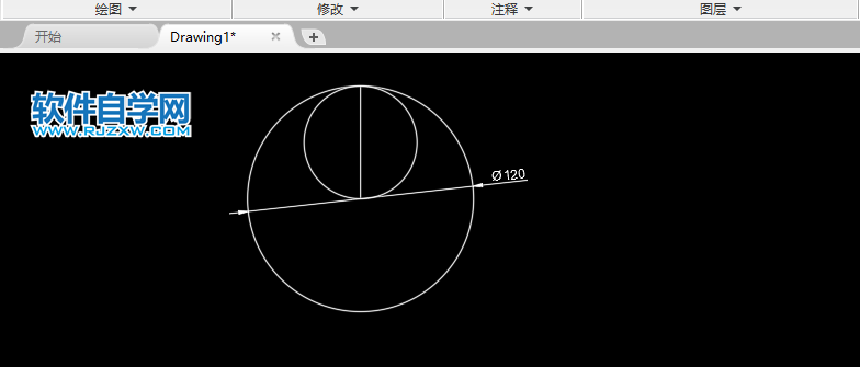 CAD怎么画五连花圆形的方法