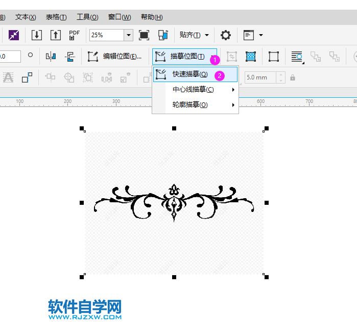 cdr怎么制作花纹边框