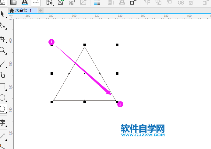 cdr画三角形怎么控制边长