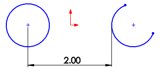 solidworks怎么生成两个圆弧之间的尺寸