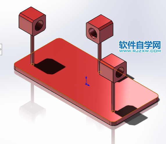 反向关节机构用SolidWorks建模并装配