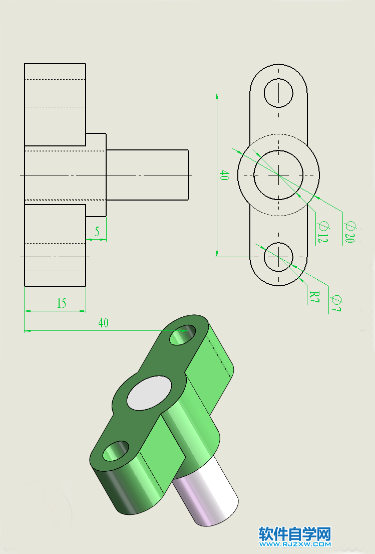 反向关节机构用SolidWorks建模并装配