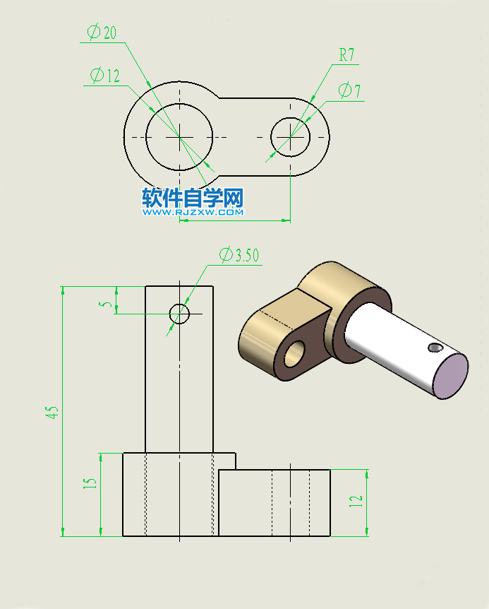 反向关节机构用SolidWorks建模并装配