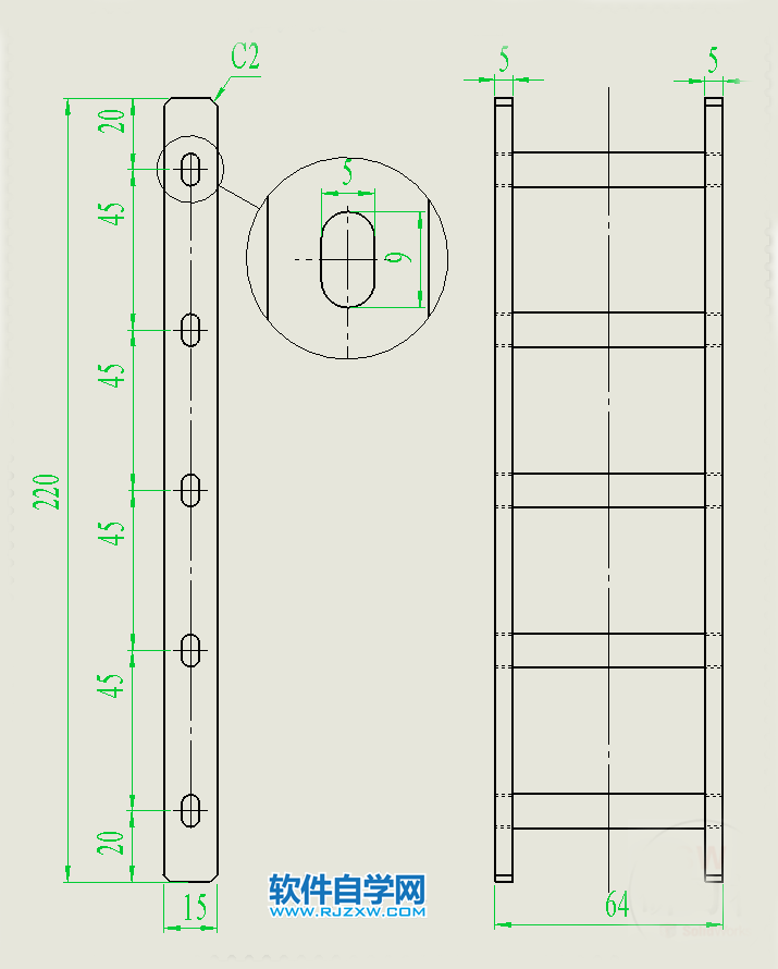 木块沿梯子坠落动画用SolidWorks制作