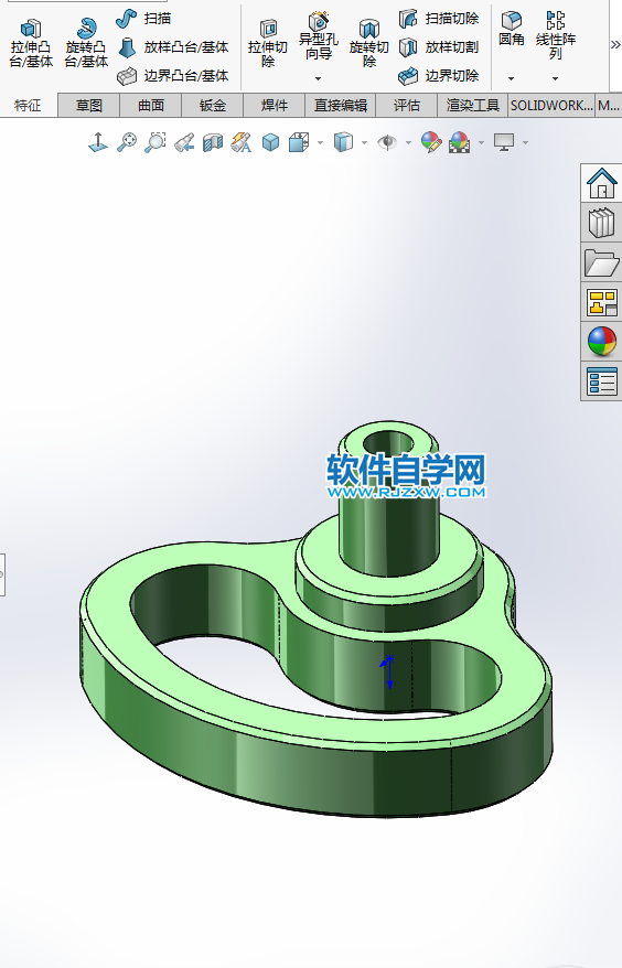 圆弧槽口凸轮机构用SolidWorks制作