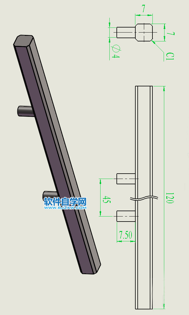 圆弧槽口凸轮机构用SolidWorks制作