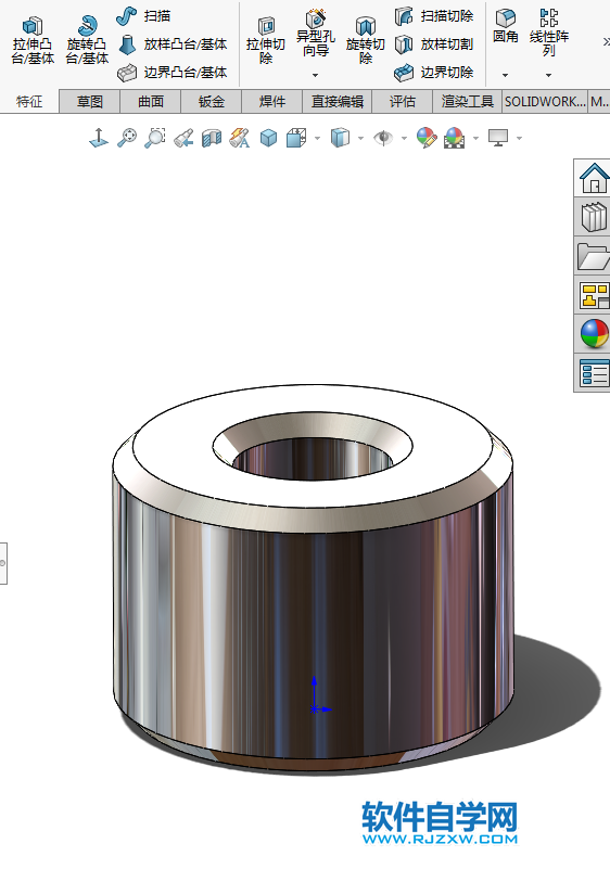 圆弧槽口凸轮机构用SolidWorks制作