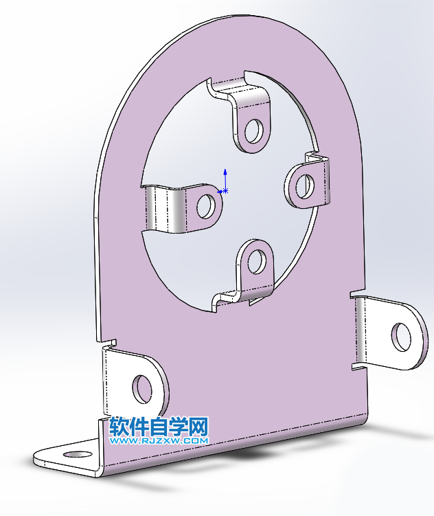 钣金法兰零件SolidWorks练习题画法