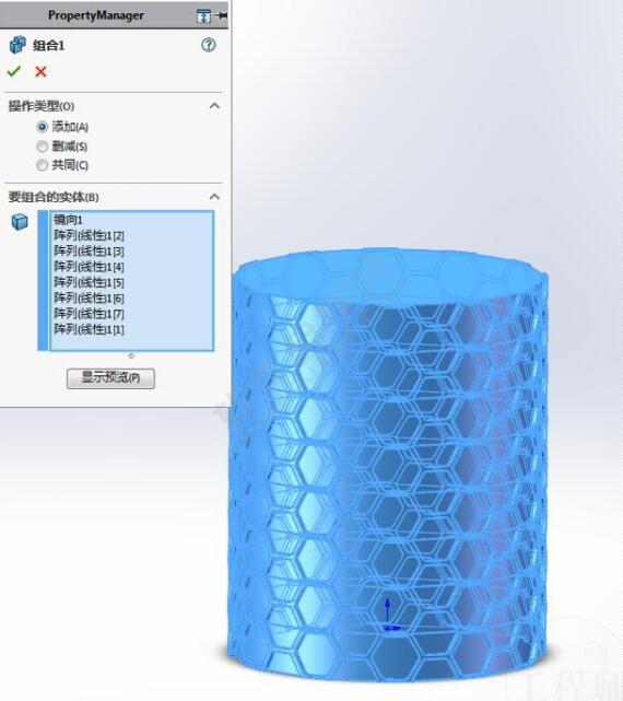 六边形包裹的笔筒怎么用SolidWorks画